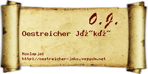 Oestreicher Jákó névjegykártya